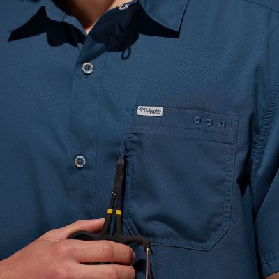 Close-up of the shirt's utility loop in action.