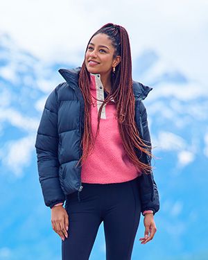 Doudoune courte bleu femme discount