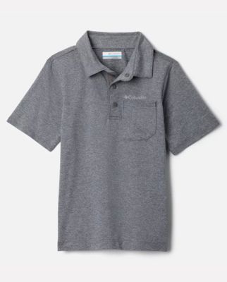 A grey polo shirt.