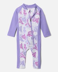 A printed infant onesie.