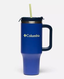 A blue tumbler.