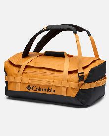 A black and yellow duffel bag.