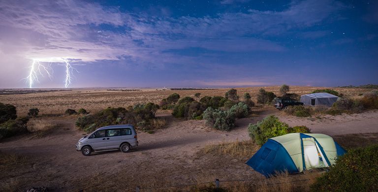 Learn how to stay safe during a thunderstorm while you are camping or on the trail.