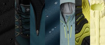 A collage of gear close-ups with text: FIND YOUR PERFECT OUTDOOR GEAR