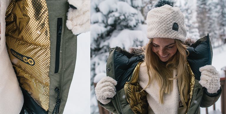 Debuting in jackets this fall, the innovative gold material is the latest in the Omni-Heat™ family of cold-weather fabrics.