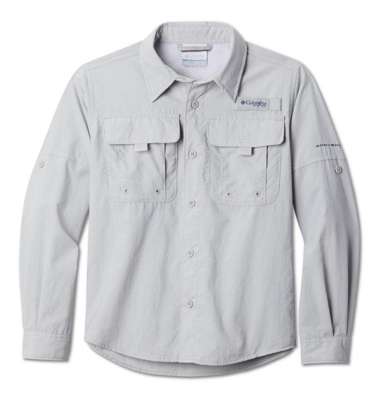 Boys’ PFG Bahama Long Sleeve Shirt, Color: Cool Grey, image 1