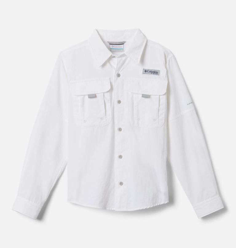 Thumbnail: Boys’ PFG Bahama Long Sleeve Shirt, Color: White, image 1