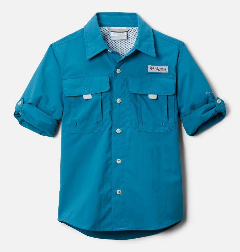 Boys’ PFG Bahama Long Sleeve Shirt, Color: Deep Marine, image 3