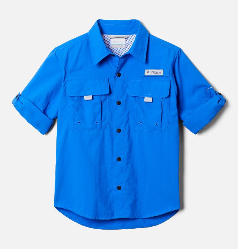 Thumbnail: Boys’ PFG Bahama Long Sleeve Shirt, Color: Blue Macaw, image 3