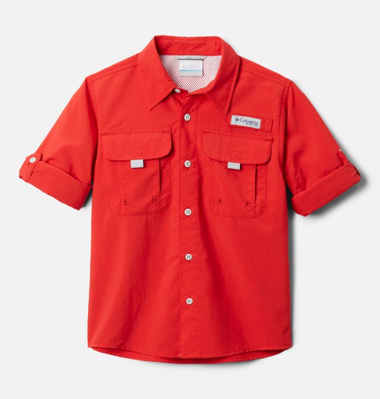 Boys’ PFG Bahama Long Sleeve Shirt, Color: Red Spark, image 3