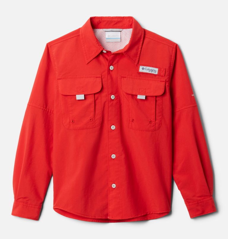 Boys’ PFG Bahama Long Sleeve Shirt, Color: Red Spark, image 1