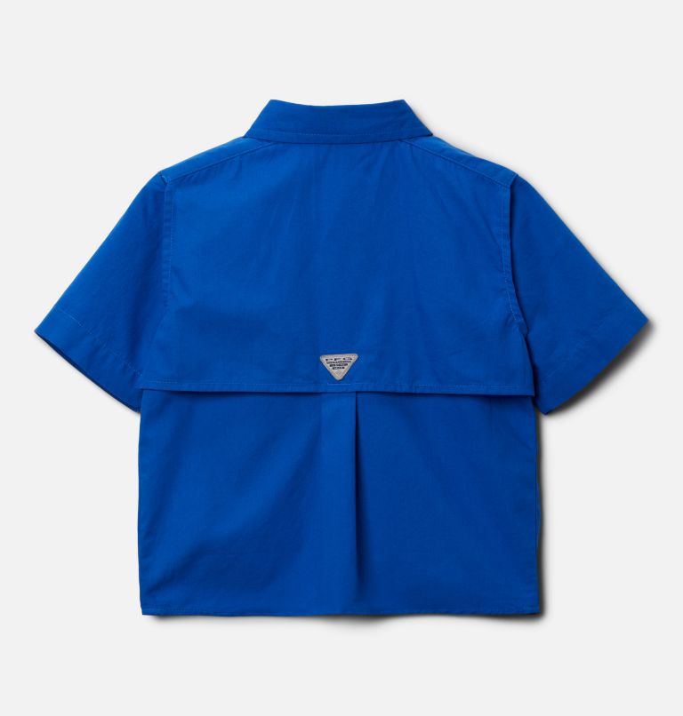Thumbnail: Boys’ Toddler PFG Bonehead Short Sleeve Shirt, Color: Blue Macaw, image 2