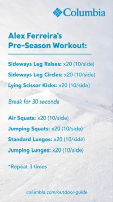 Alex Ferreira's Pre-Season Workout List.