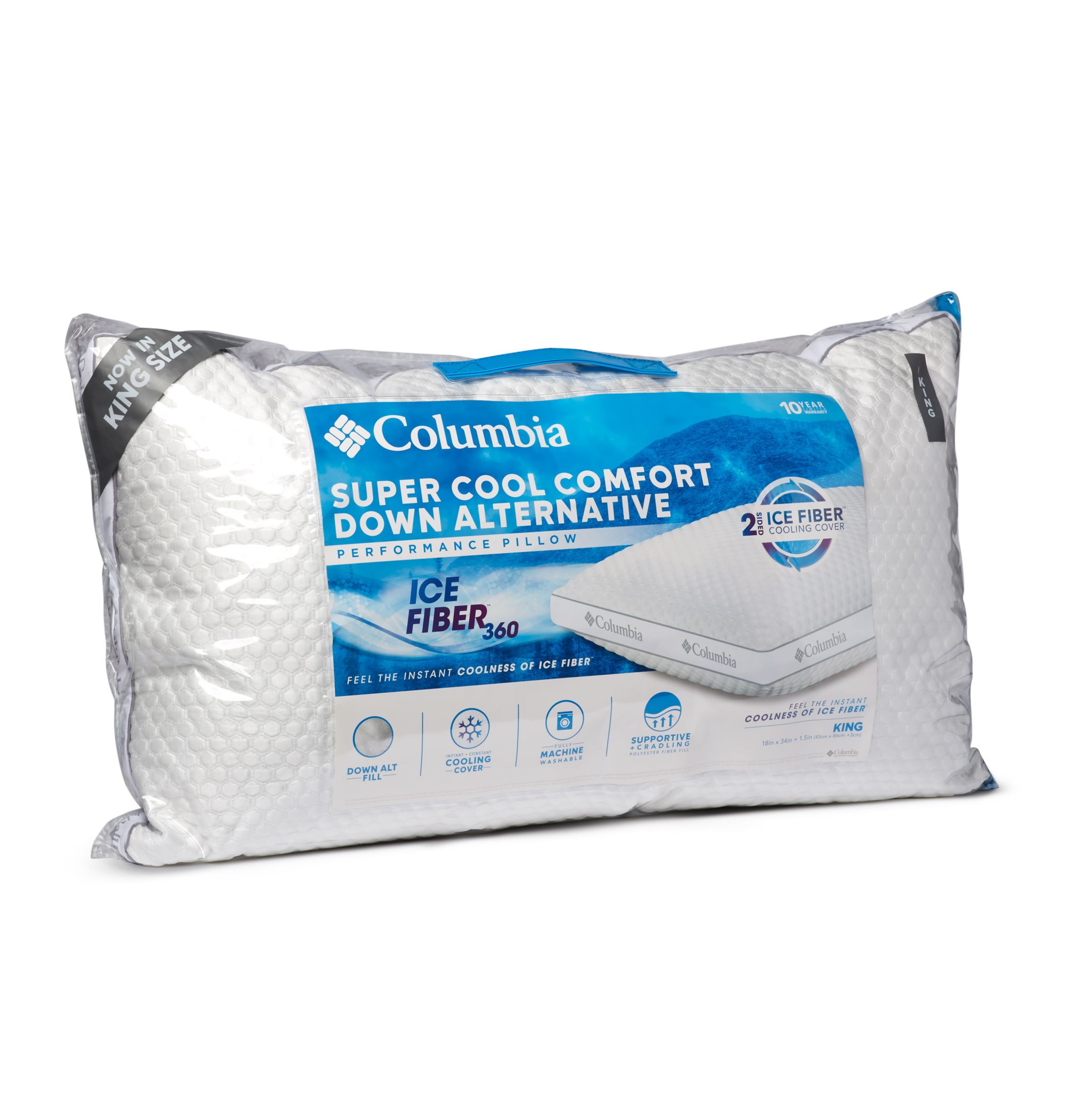 Columbia Waterproof Down-Alternative Mattress Pad, White, Full