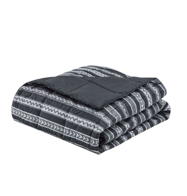 Packable Down Alt Throw, Color: BEACHED BLACK, image 2