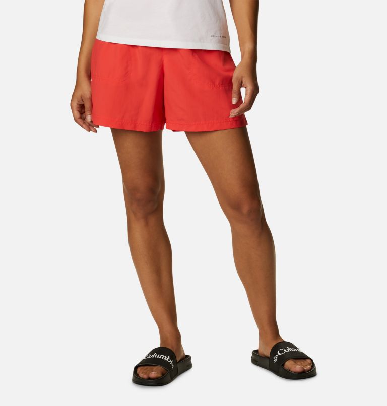 Women's Sandy River Shorts, Color: Red Hibiscus
