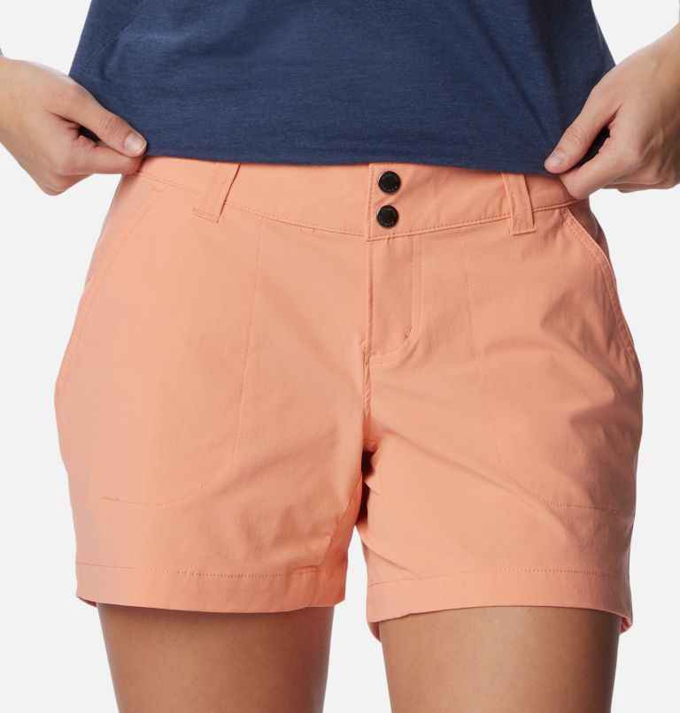 Women's Saturday Trail Shorts, Color: Summer Peach, image 4