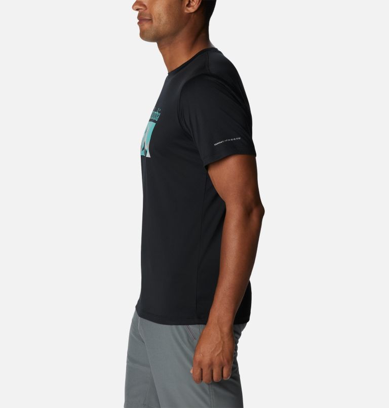Thumbnail: Camiseta técnica Zero Rules para hombre, Color: Black, Fractal Peaks Graphic, image 3