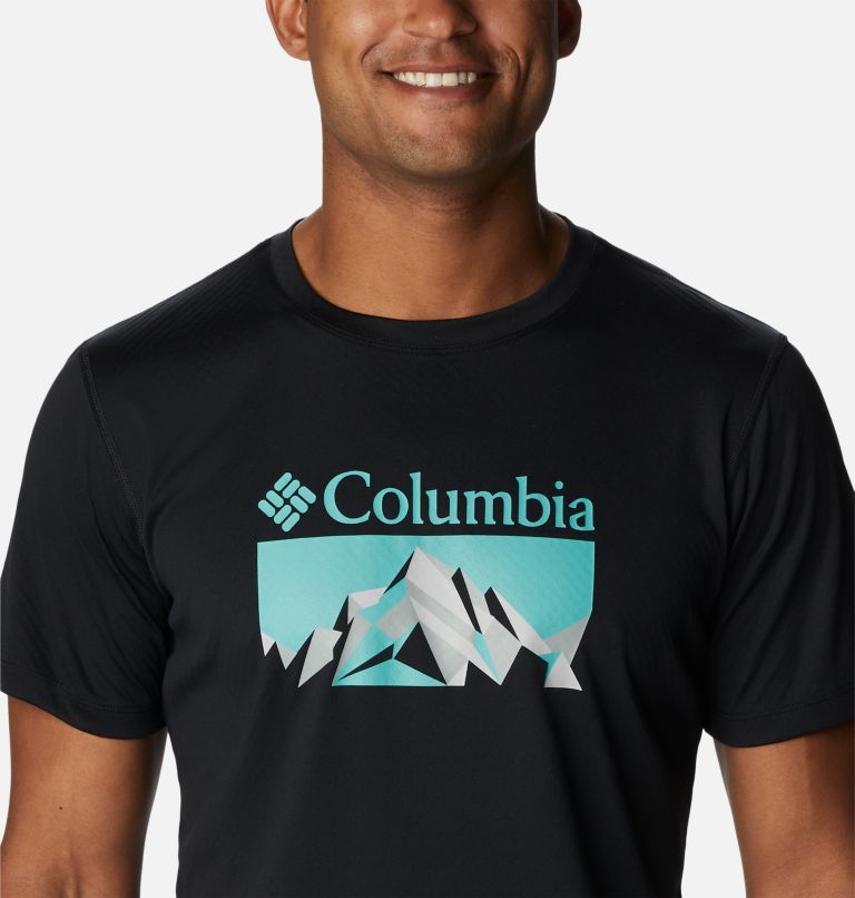 Camiseta técnica Zero Rules para hombre, Color: Black, Fractal Peaks Graphic, image 4