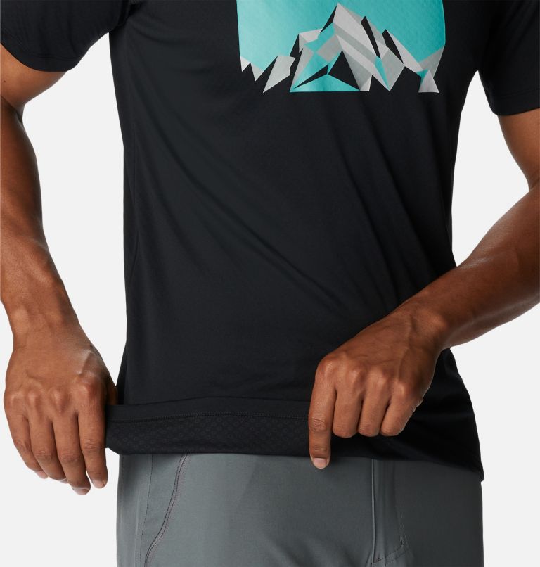 Thumbnail: Camiseta técnica Zero Rules para hombre, Color: Black, Fractal Peaks Graphic, image 5