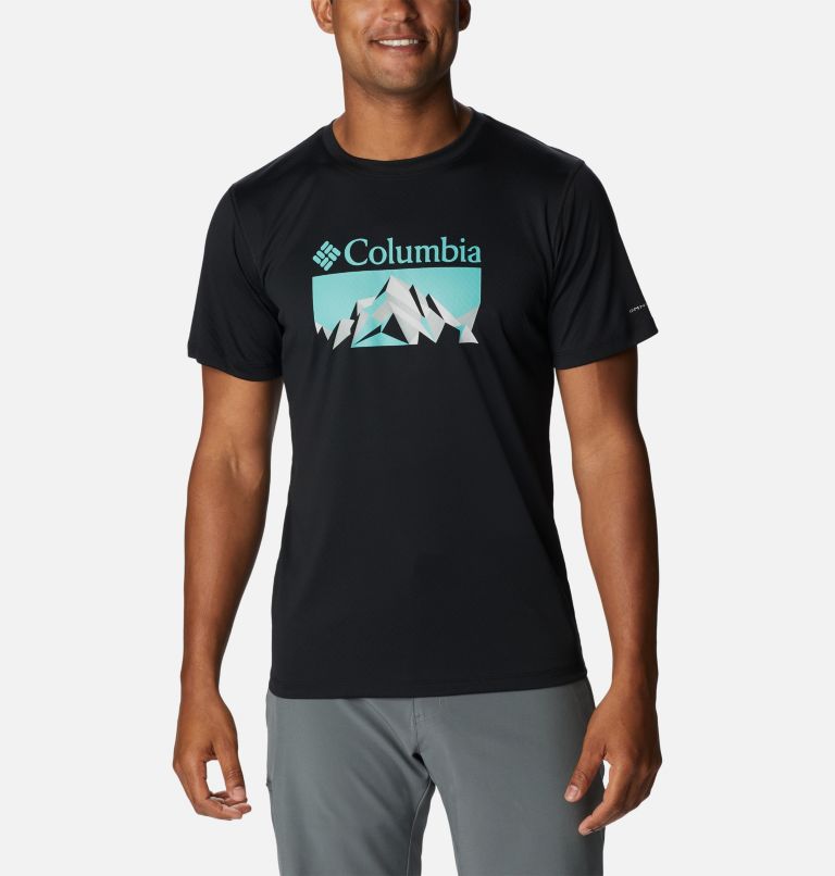 Thumbnail: Camiseta técnica Zero Rules para hombre, Color: Black, Fractal Peaks Graphic, image 1