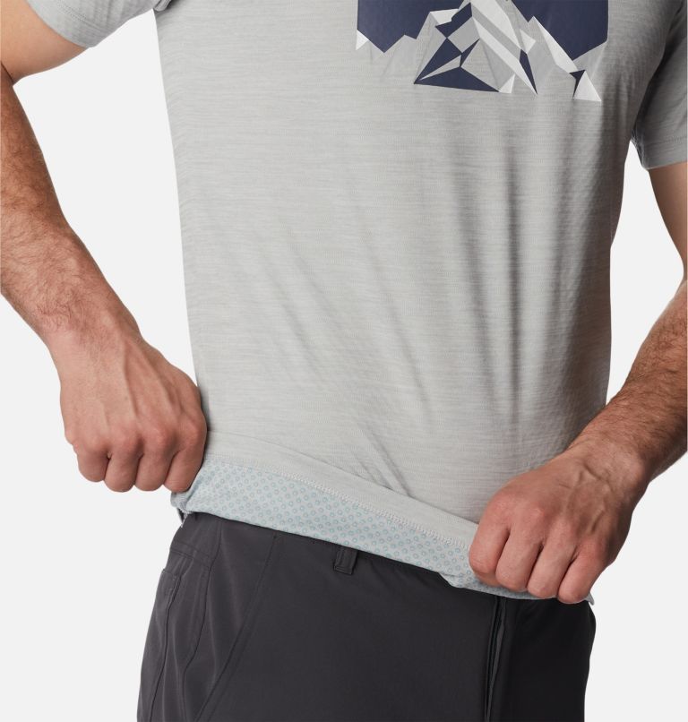 Thumbnail: Camiseta técnica Zero Rules para hombre, Color: Columbia Grey Hthr, Fractal Peaks Grx, image 5