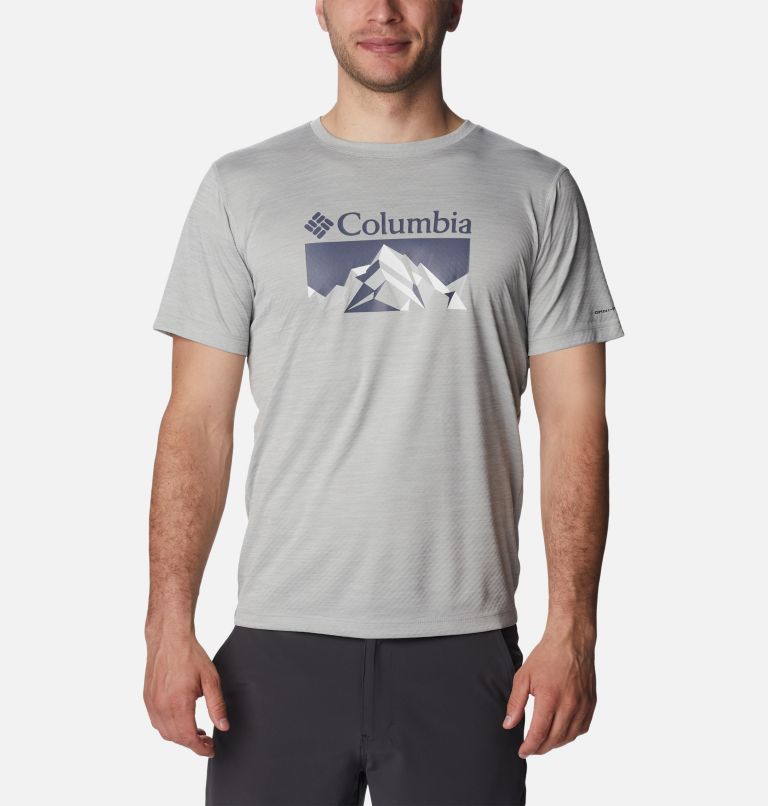 Thumbnail: Camiseta técnica Zero Rules para hombre, Color: Columbia Grey Hthr, Fractal Peaks Grx, image 1