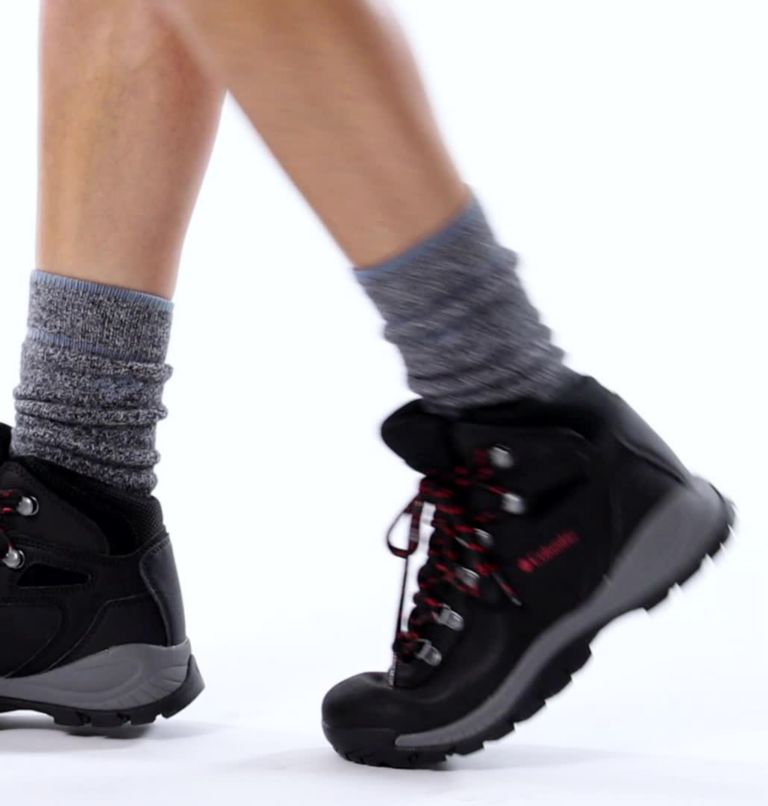 Women's Newton Ridge Plus Waterproof Hiking Boot, Color: Black, Poppy Red