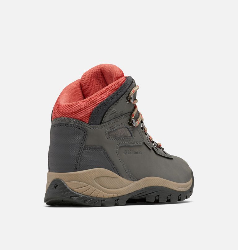 Women's Newton Ridge Plus Waterproof Hiking Boot, Color: Charcoal, Scorched Coral