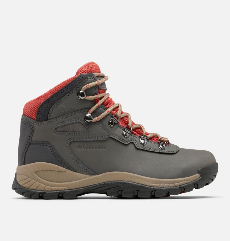 Thumbnail: Women's Newton Ridge Plus Waterproof Hiking Boot, Color: Charcoal, Scorched Coral, image 1