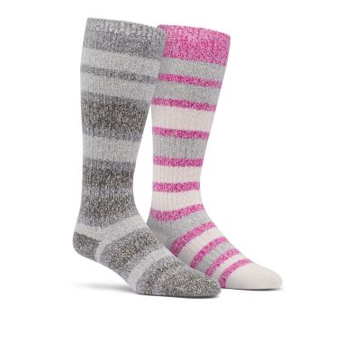 Super Soft Stripe Knee High Sock  Medium Weight 2-Pack C859 2PP SUPER SOFT STRIPE KNEE MEDIUM W | 639 | S, Fuchsia, front