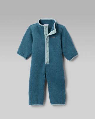 A teal infant bunting