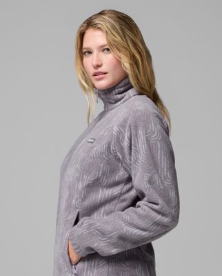 A woman wearing a fleece jacket