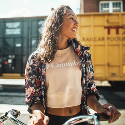 A woman in an urban setting