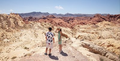 Image of Summer Hiking man and woman