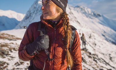 A woman wearing a TurboDown Wave jacket. 