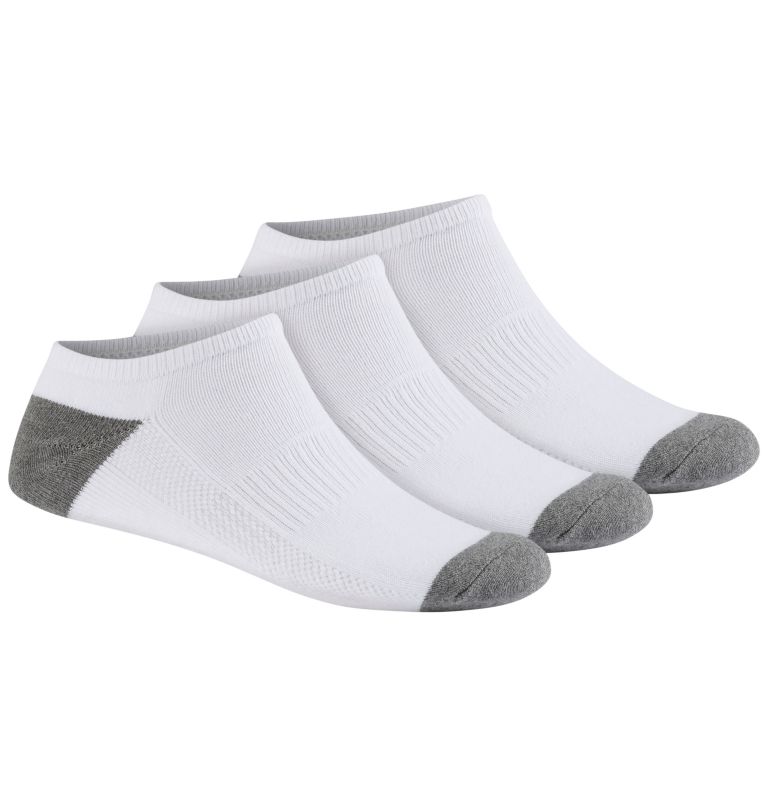 Men’s Athletic Cushioned No Show Socks - 3 Pack, Color: White/Grey, image 1