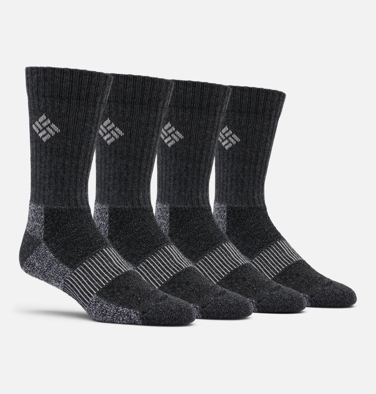 Men's Moisture Control Basic Crew Sock - 4pk, Color: Black, Grey, image 1