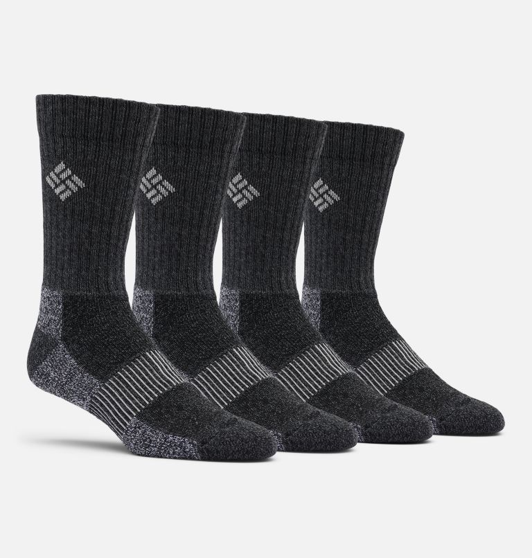 Men's Moisture Control Basic Crew Socks - 4 Pack, Color: Black, image 1