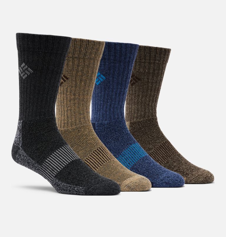 Men's Moisture Control Basic Crew Socks - 4 Pack, Color: Asst, image 1