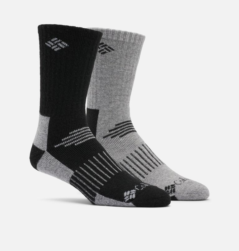 Men's Cotton Casual Crew Sock - 2 Pack, Color: Grey/Black, image 1