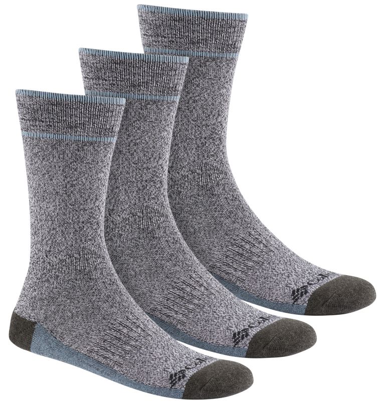 Men's Cotton Crew Socks - 3 Pack, Color: Charcoal, image 1