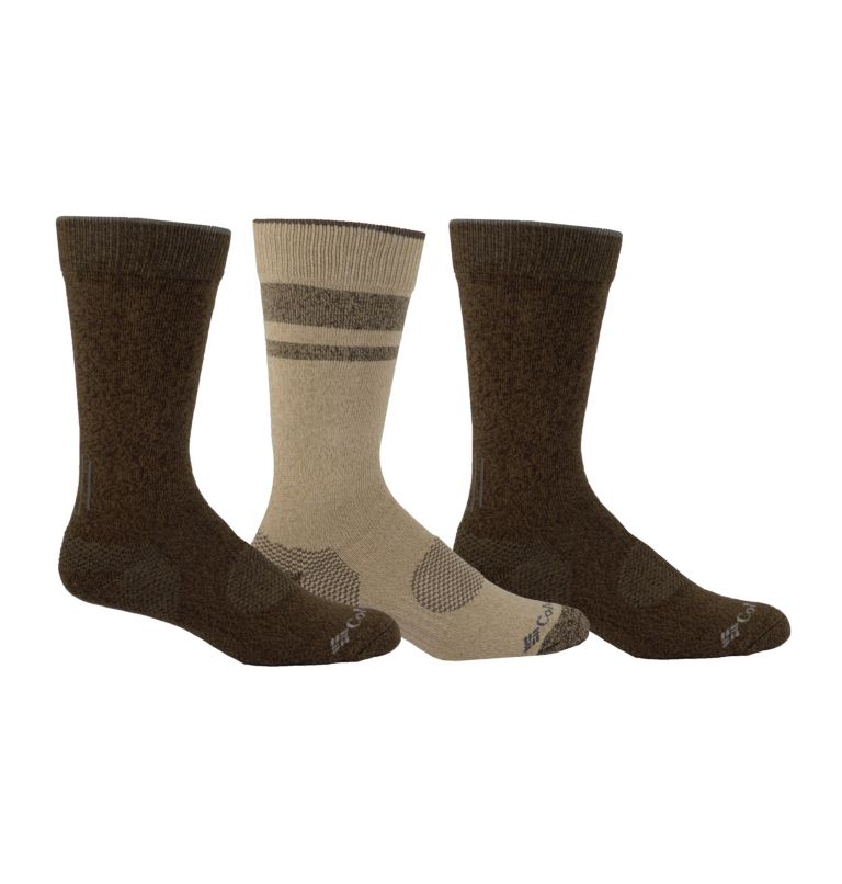 M Balance Point Crew 3PK Sock | 160 | O/S, Color: Khaki/Brown, image 1