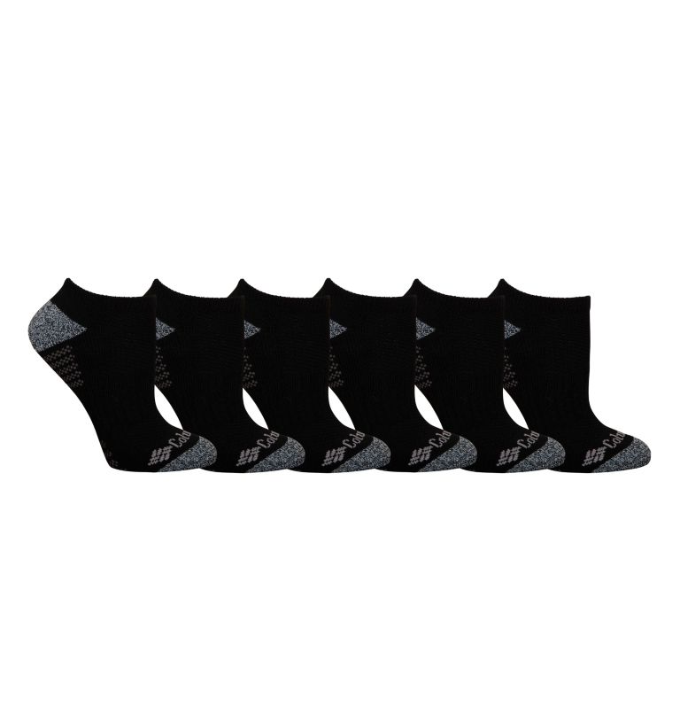 Women's No-Show With Pique Footbed Socks - 6 Pack, Color: Black, image 1