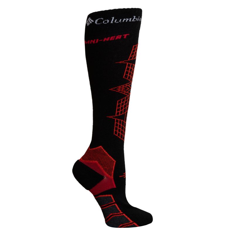 Omni-Heat Ski Over-the-Calf Optical Grid Medium Weight Socks, Color: Black, image 1
