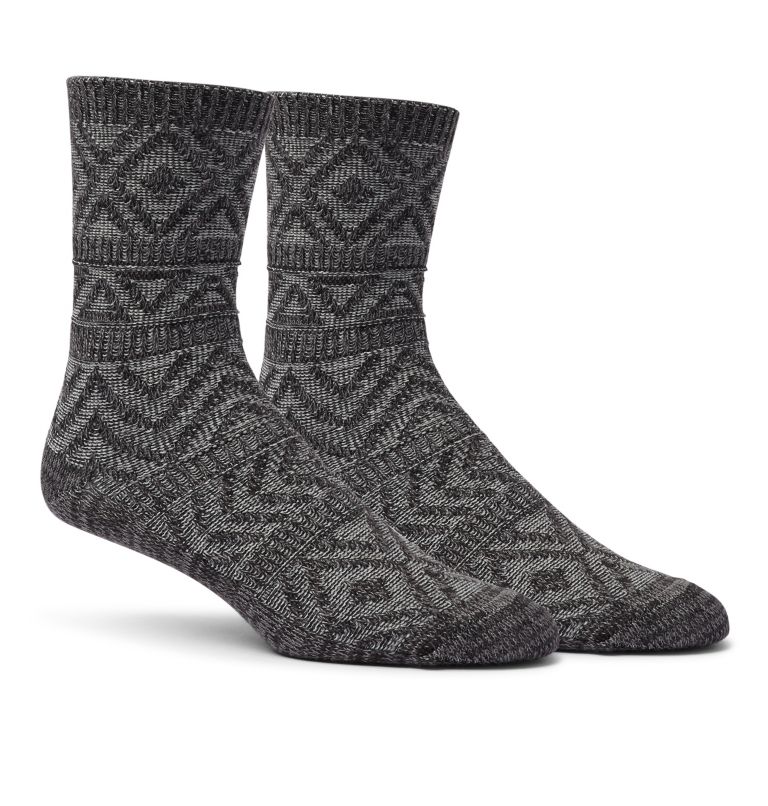 W Super Soft Text Crew 2PK Sock | 010 | O/S, Color: Black, image 1