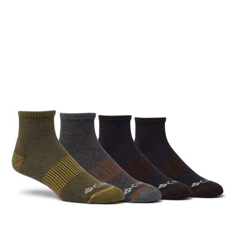 Men's Heather Rib Quarter Socks - 4 Pack, Color: Assorted, image 1