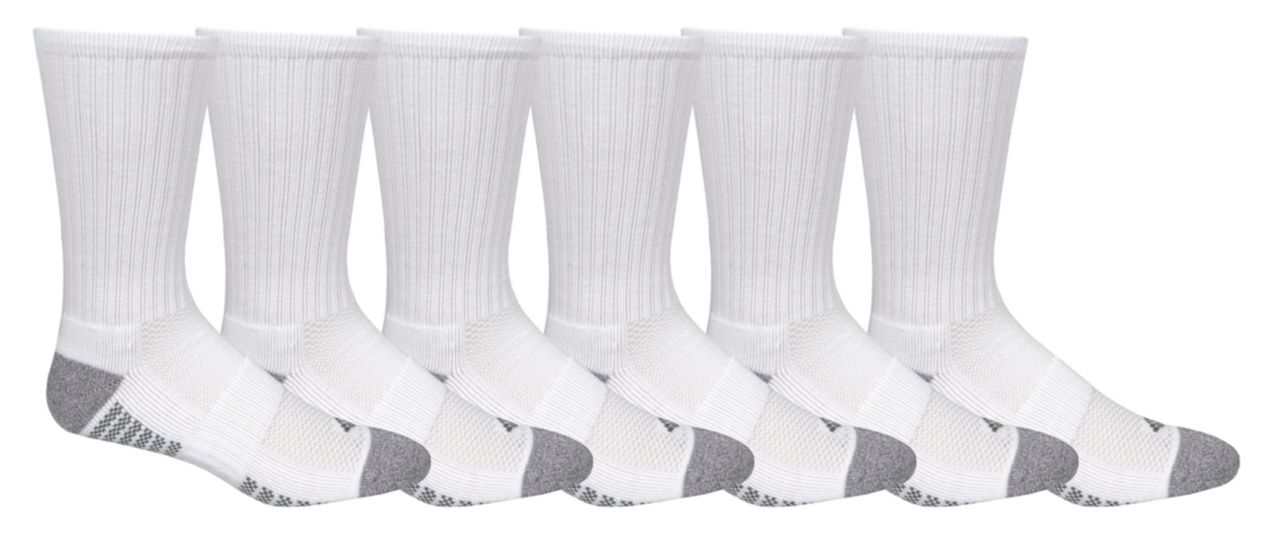 Men's Crew With Pique Footbed Socks - 6 Pack 1