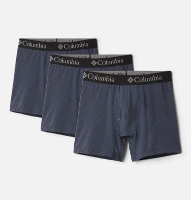 NEW MEN'S COLUMBIA PERFORMANCE STRETCH BOXER BRIEFS 3 PACK UNDERWEAR