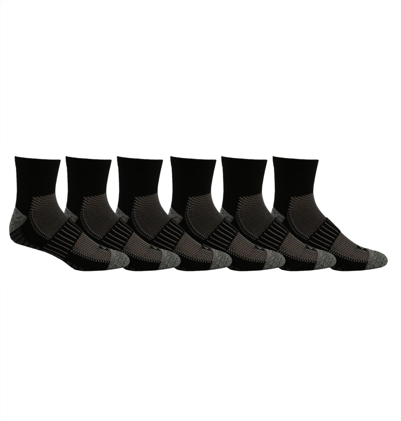 Men's Quarter With Pique Footbed Socks - 6 Pack 1